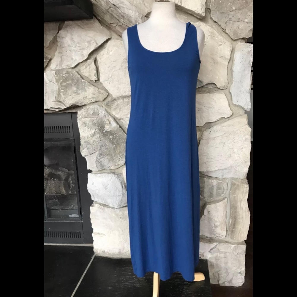 Vince Blue Scoop Neck Mid-Calf / Maxi Dress SZ: L